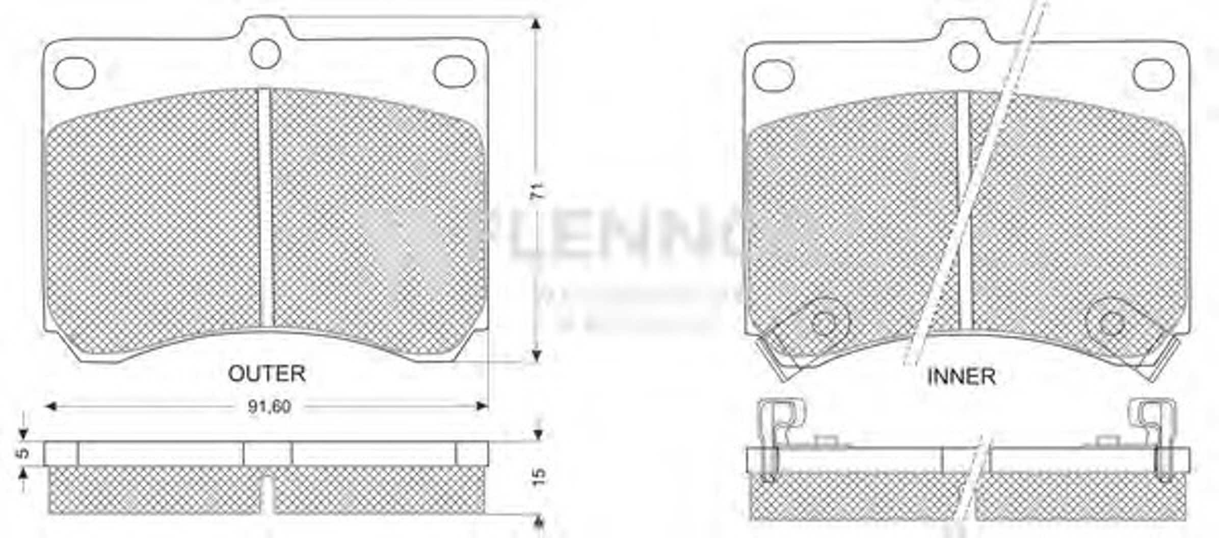 FB211198 FLENNOR Колодки тормозные дисковые