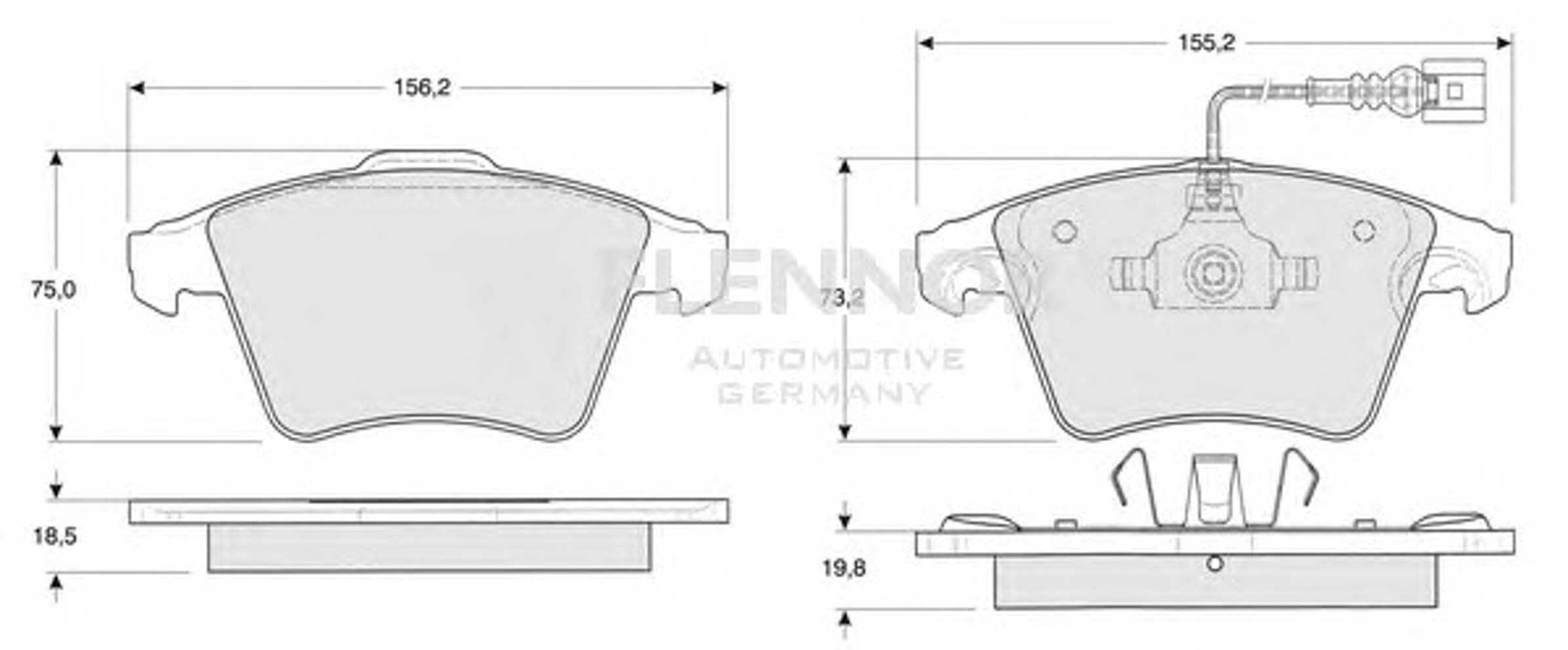 FB211371 FLENNOR Комплект тормозных колодок, дисковый тормоз