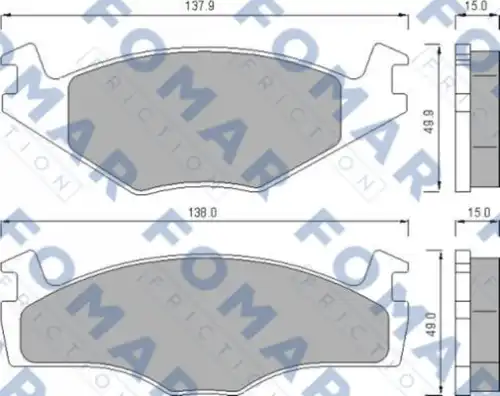 51436481 FOMAR Friction FO436481_=171 00=FDB392=571316B !колодки дисковые п.\ VW Golf 1.6/1.8GTi 83-91/Passat 1.8-2.2 80-88