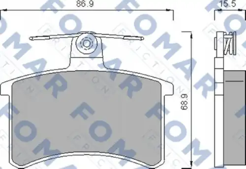 51436981 FOMAR Friction FO436981_=135 00=571350B=FDB222 !колодки дисковые з.\ Audi 80/100/200 <89,Fiat Croma 1.6-2.5TD 85-96