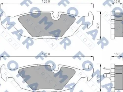 51438181 FOMAR Friction FO438181_=155 00=FDB296=571300B !колодки дисковые з.\ BMW E30 с ABS 85-90/E28 81-87