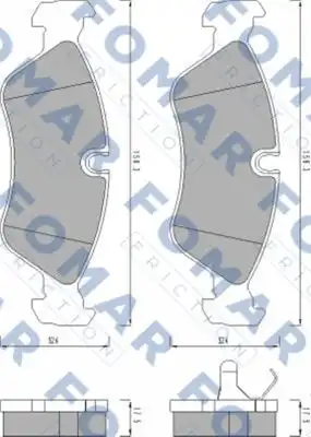 51443381 FOMAR Friction FO443381_=286 30=FDB584 !колодки дисковые п.\Opel Kadett 1.8/2.0 Gsi /Vectra A/B 1.4-2.0Di 88-02