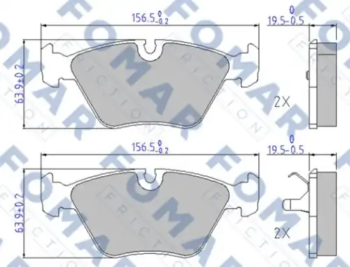 51449481 FOMAR Friction FO449481_=FDB779=270 00=571355B !колодки дисковые п.\ BMW E34 1.8-2.5TDs 89-95/E32 3.0-5.0 86-94