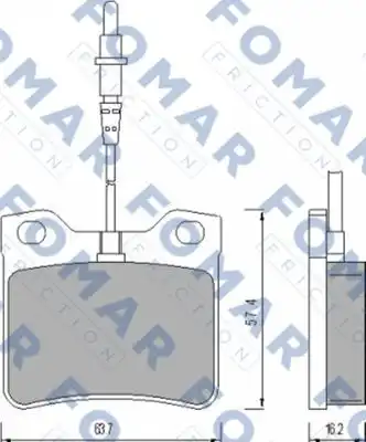 51454881 FOMAR Friction FO454881_=321 02=FDB619=571398B !колодки дисковые з.\ Peugeot 406 2.2HDi 02-04/605 2.0-3.0/2.5TD 89>