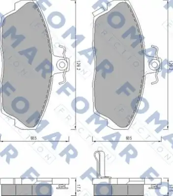 51456181 FOMAR Friction FO456181_=FDB613=337 02 !колодки дисковые п.\ Honda Civic 1.4-2.0 &16V 95-01, Rover 200/400 90-00