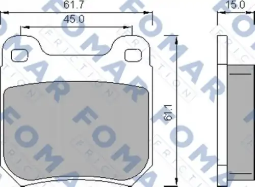 51468781 FOMAR Friction FO468781_=239 00=FDB525=571389B !колодки дисковые з.\ Opel Omega A 3.0/Vectra В 1.6-2.2DTi 87-03