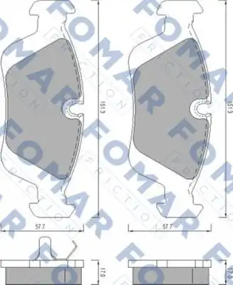 51472081 FOMAR Friction FO472081_=384 00=FDB725=571411X !колодки дисковые п.\ BMW E36 1.6i-2.8i/1.8TD-2.5TDs 90>