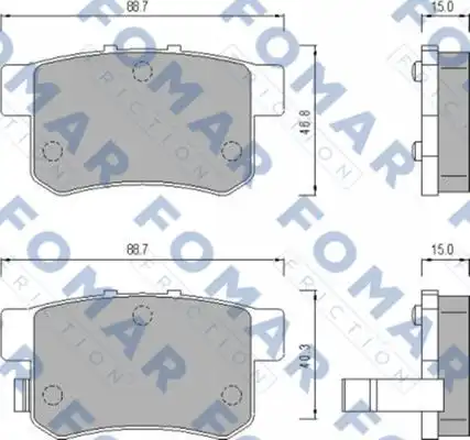 51475181 FOMAR Friction FO475181_=325 02=FDB956=572138B !колодки дисковые з.\ Honda Accord 90-99,Rover 600 1.8-2.3/2.0TD 93>