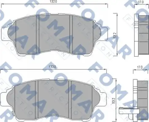 51481681 FOMAR Friction FO481681_=402 02=FDB867=572333B !колодки дисковые п.\ Toyota CarinaE/Camry 2.2/Corolla 92-02