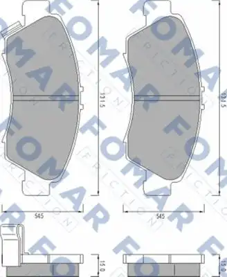 51487281 FOMAR Friction FO487281_=419 02=FDB777=572324B !колодки дисковые п.\ Honda Civic 1.3i-1.6i &16V 91-01