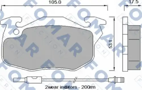 51529481 FOMAR Friction FO529481_=192 12=FDB393=571333X !колодки дисковые п.\Peugeot 205 87-98/405 87-96, Renault Clio 91-98