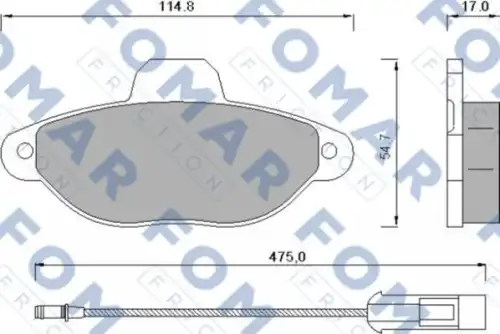 51582881 FOMAR Friction FO582881_=414 01=425 001B-SX=FDB925=571523B !колодки дисковые п.\ Fiat Punto 55 1.1i-1.7D 93-96