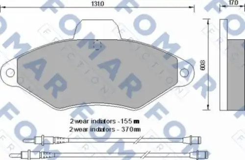 51592481 FOMAR Friction FO592481_=438 04=FDB874=571757B !колодки дисковые п.\ Citroen Xantia 1.6i-2.0i/1.9D/TD 93>