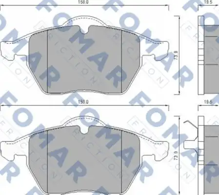 51625181 FOMAR Friction FO625181_=390 01=FDB1167=571921B=401 001-SX !колодки дисковые п.\ VW Passat 1.8T/1.9TDi 96-98