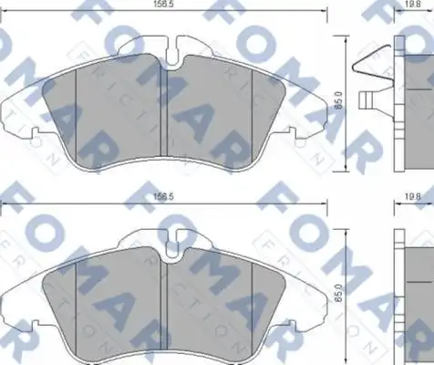 51627281 FOMAR Friction FO627281_колодки дисковые !перед.WVA21576 \MB Vito/Sprinter 208D/308D,VW LT 28-35 95>