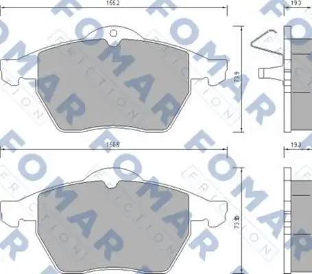 51628781 FOMAR Friction FO628781_=390 10=FDB1068=223613 !колодки дисковые п.\ Opel Calibra/Vectra, Saab 900 2.0-2.2DTi 95>