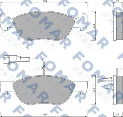 51635081 FOMAR Friction FO635081_=587 01=FDB1057=571883B !колодки дисковые п.\ Fiat Brava 1.8GT/1.9TD/ Marea 1.6-1.9TD 95>