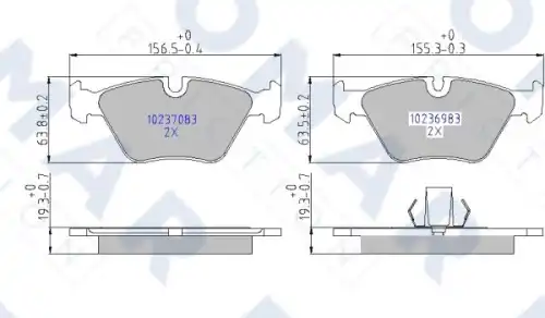 51636981 FOMAR Friction FO636981_=270 15=FDB1074=571880B !колодки дисковые п.\ BMW E39 2.0i-2.8i/2.5TDi 95-96