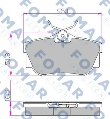 51646881 FOMAR Friction FO646881_=591 00=591 10=602 010B-SX !колодки дисковые з.\ VW T4 1.9-2.4D &Syncro 90-98 диск 15