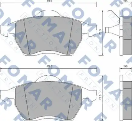 51647981 FOMAR Friction FO647981_=390 00=FDB1055=571900B !колодки дисковые п.\ VW Sharan, Ford Galaxy 1.8/2.8/1.9TDi 95-00