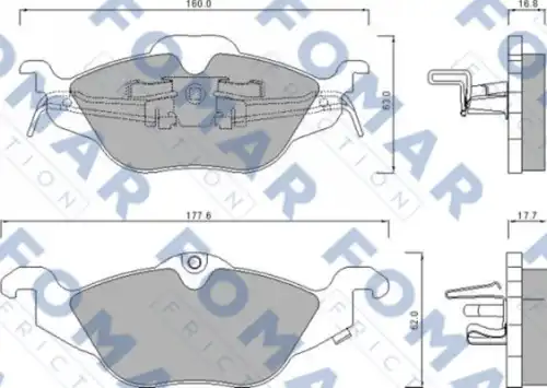 51666281 FOMAR Friction FO666281_=684 02=FDB1293=571968B !колодки дисковые п.\ Opel Astra G 1.2i-1.7DTi &16V 98>