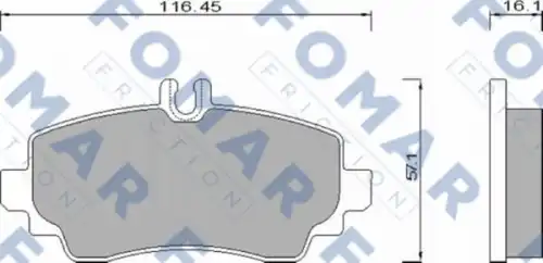 51668581 FOMAR Friction FO668581_=650 00=661 000B-SX=FDB1357=571944B !колодки дисковые п.\ MB W168 1.4-2.1 97>