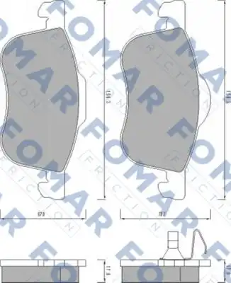 51673481 FOMAR Friction FO673481_=FDB1382=713 00 !колодки дисковые п.\ Volvo S80 98>/V70/S60 00>/C70 00-02/XC70 2.5D5 02>