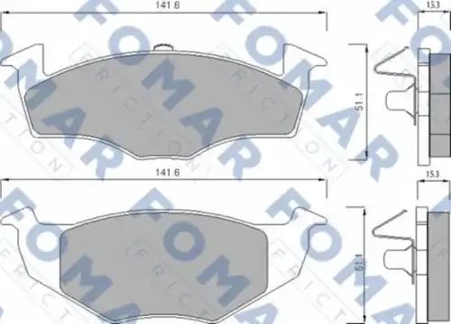 51682581 FOMAR Friction FO682581_=609 20=FDB1288=571939X !колодки дисковые п.\ VW Golf/Vento/Polo 1.4/1.6/1.9D/TD/SDi 95-01