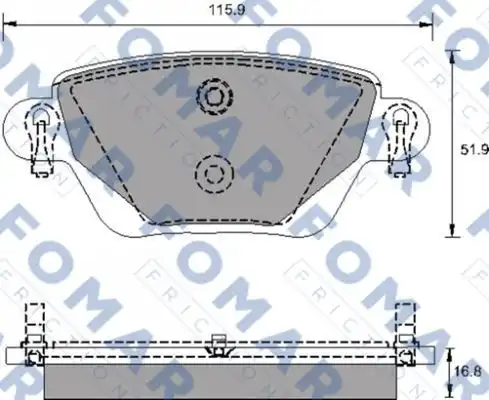 51684681 FOMAR Friction FO684681_=777 00=573012B=FDB1416 !колодки дисковые з.\ Ford Mondeo 1.8i-2.0TDi 00>