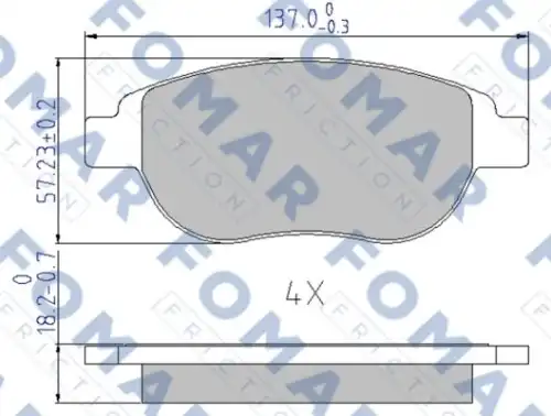 51687381 FOMAR Friction FO687381_=FDB1476=841 00 !колодки дисковые п.\ Peugeot 307 2.0/HDi 00>, Citroen Xsara 2.0/HDi 02>