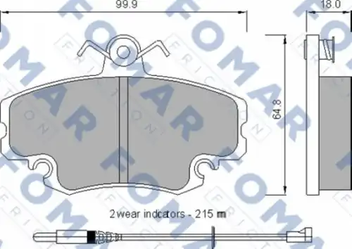 51724281 FOMAR Friction FO724281_=141 32=FDB845=571526X !колодки дисковые п.\ Renault R19 92-96, Peugeot 205/309 1.9GTi <98