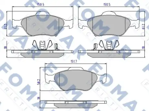 FO 800281 FOMAR Friction Тормозные колодки