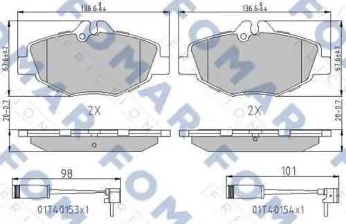 Тормозные колодки FOMAR FRICTION FO 911081