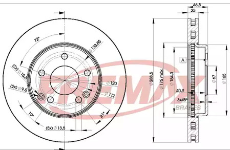 Диск тормозной FREMAX BD-0410