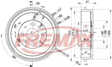 Барабан тормозной FREMAX BD-3043