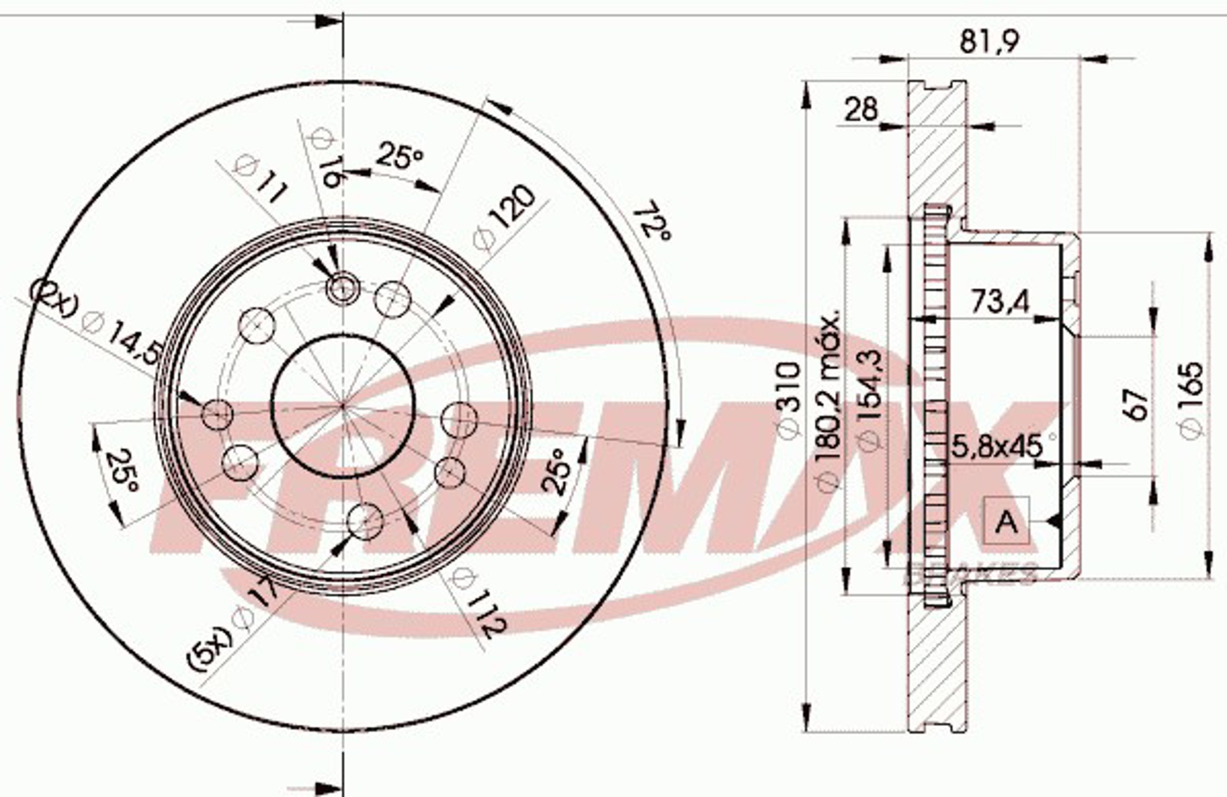 Диск тормозной FREMAX BD-0312