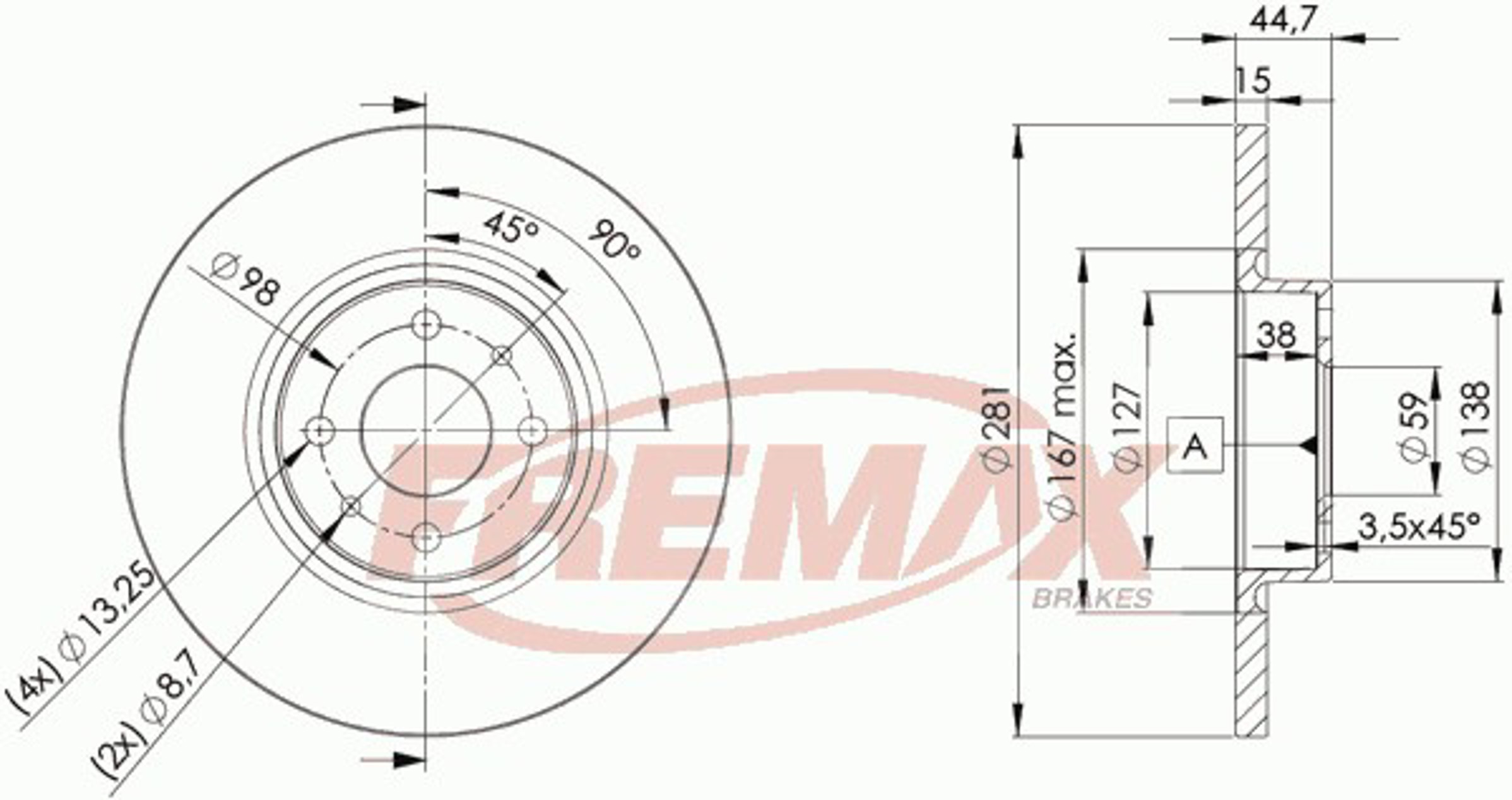 Диск тормозной FREMAX BD-0355