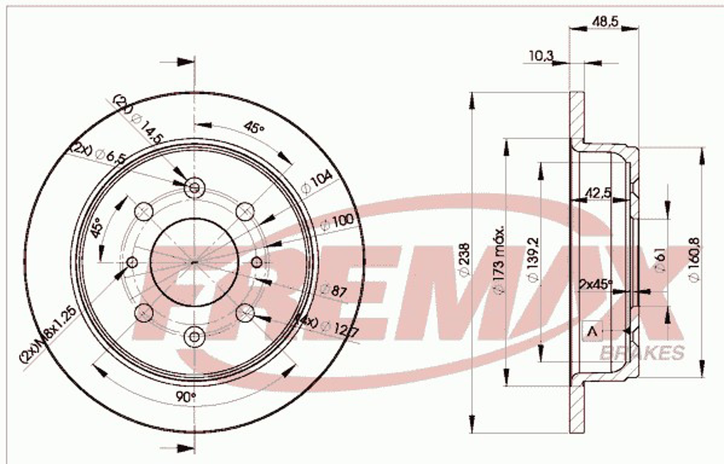 Диск тормозной FREMAX BD-1703