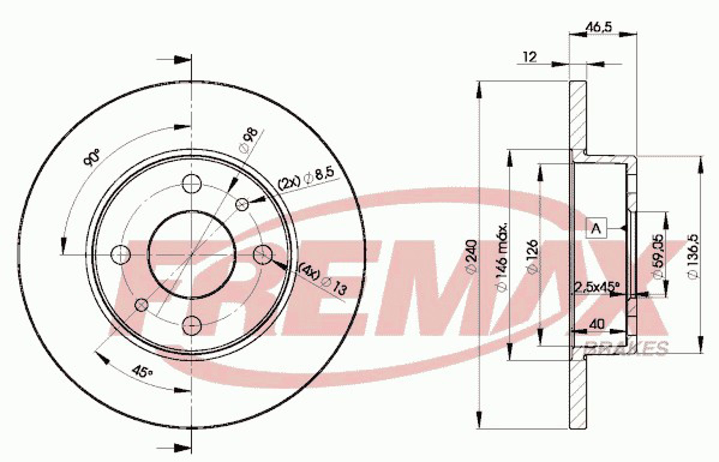 Диск тормозной FREMAX BD-1815