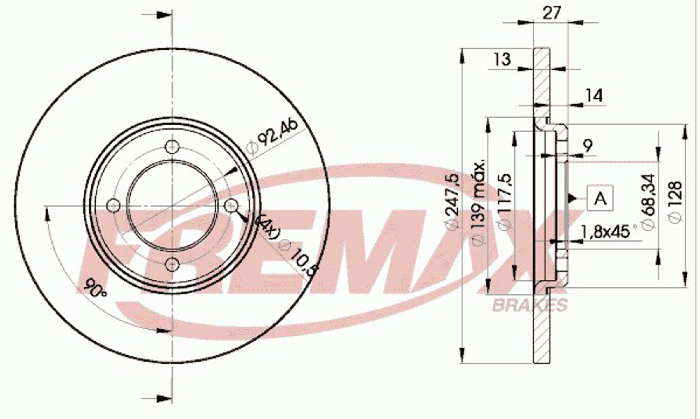 Диск тормозной FREMAX BD-2375
