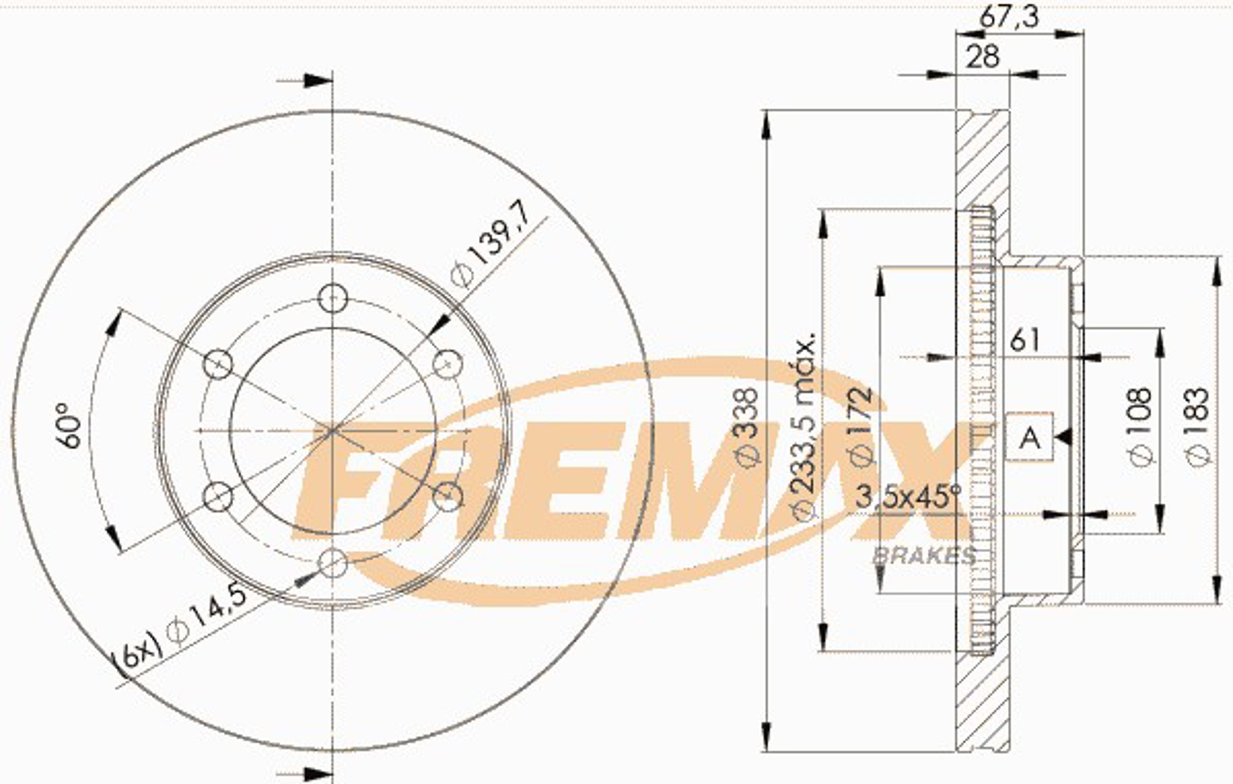 BD-2918 FREMAX Диск тормозной