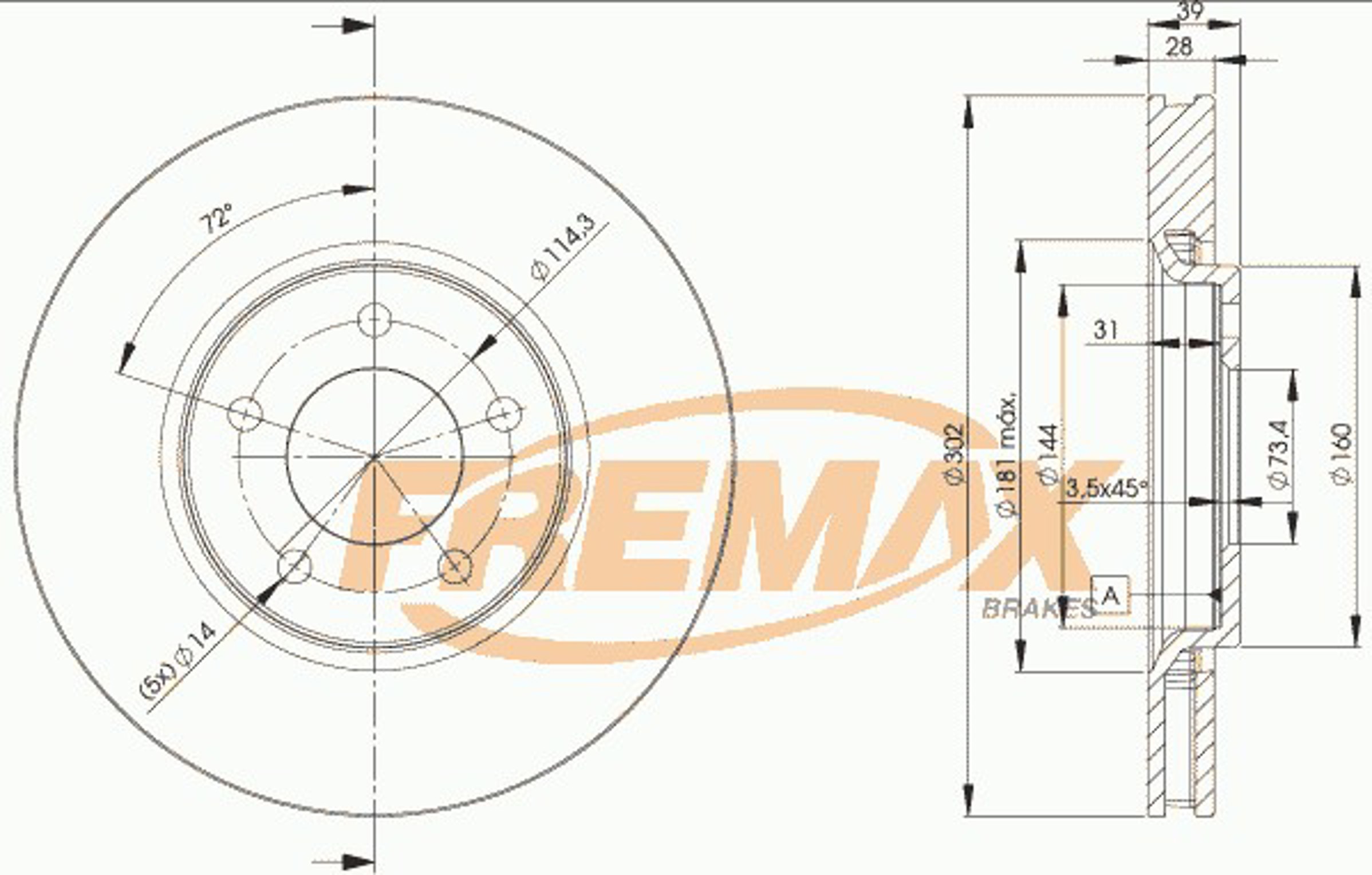 Диск тормозной FREMAX BD-3918