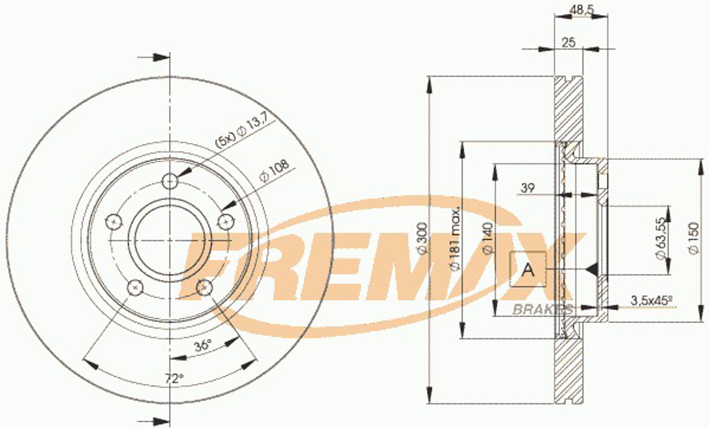 BD-3937 FREMAX Диск тормозной