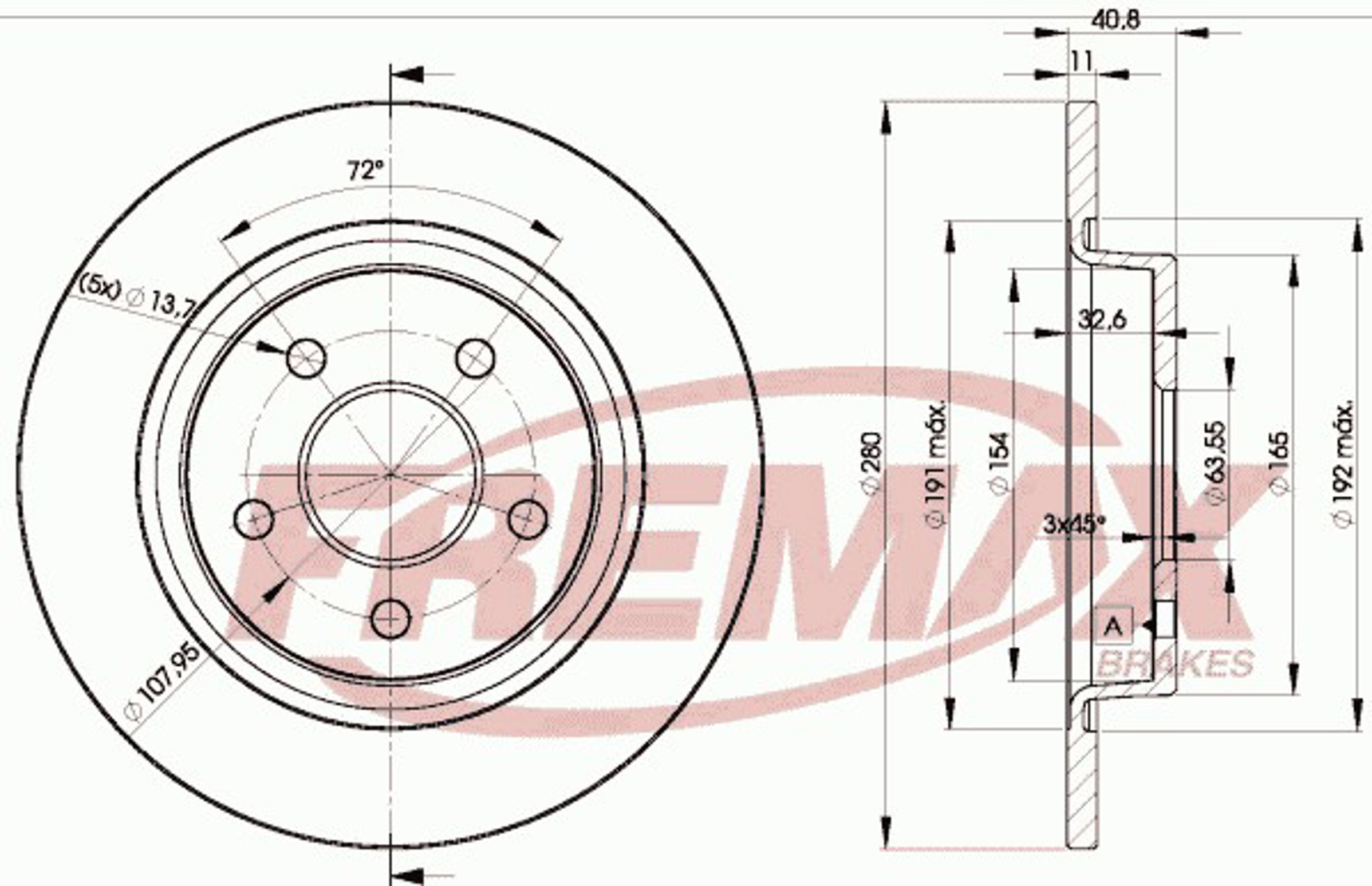 Диск тормозной FREMAX BD-3962