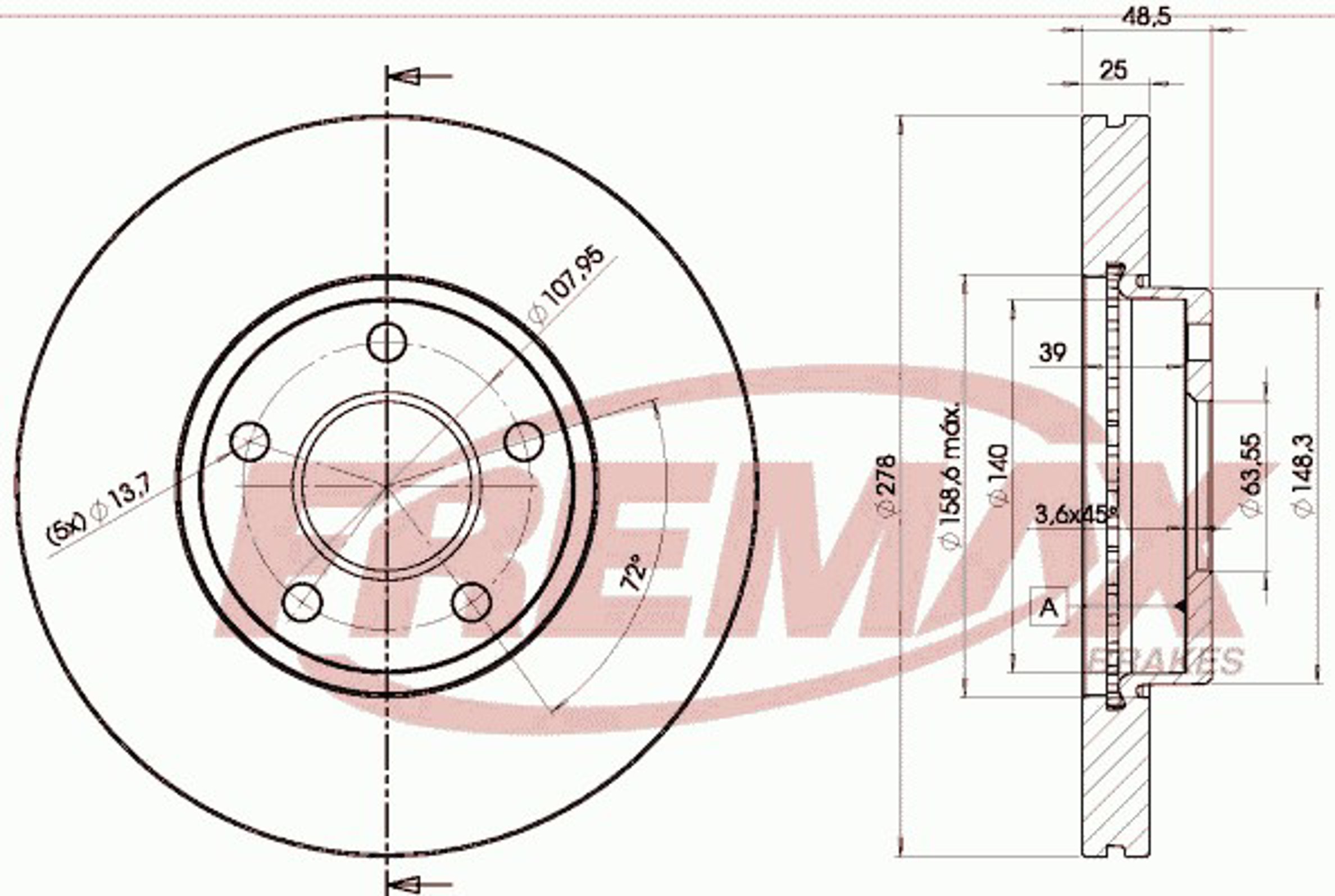 Диск тормозной FREMAX BD-3963
