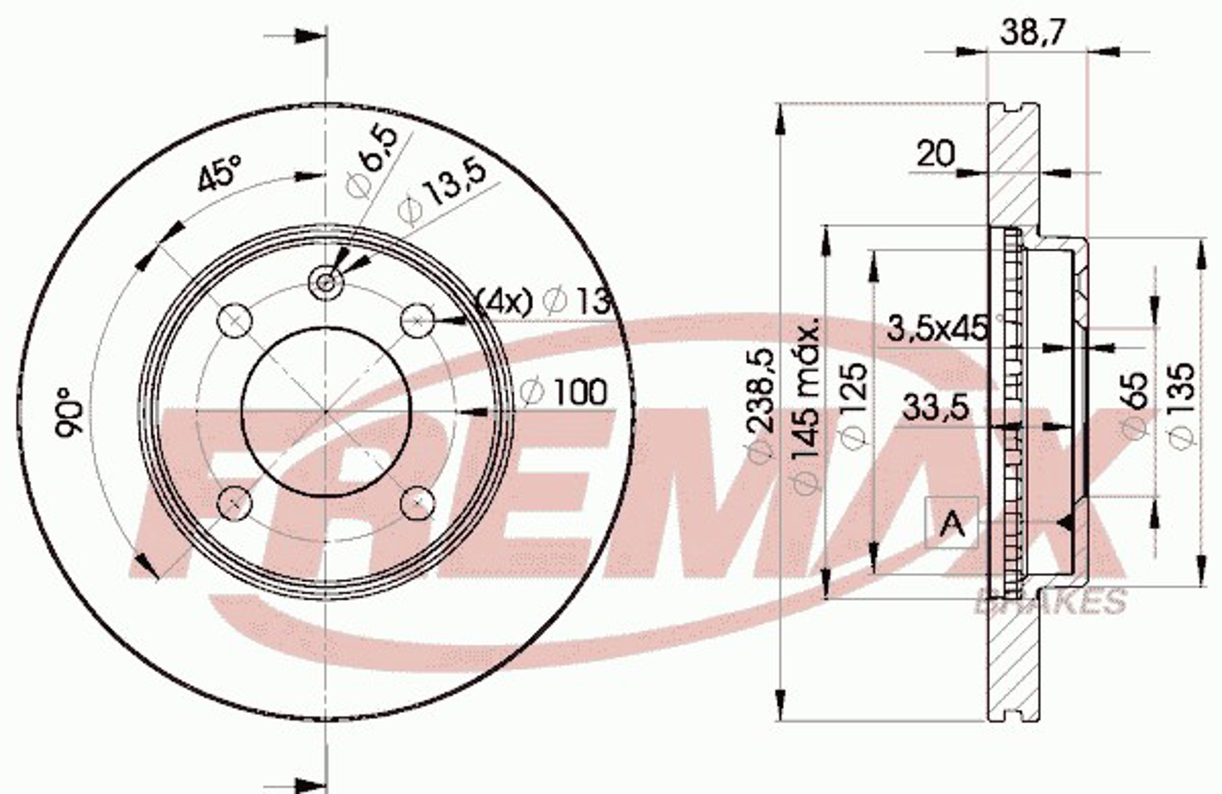 BD-3975 FREMAX Диск тормозной