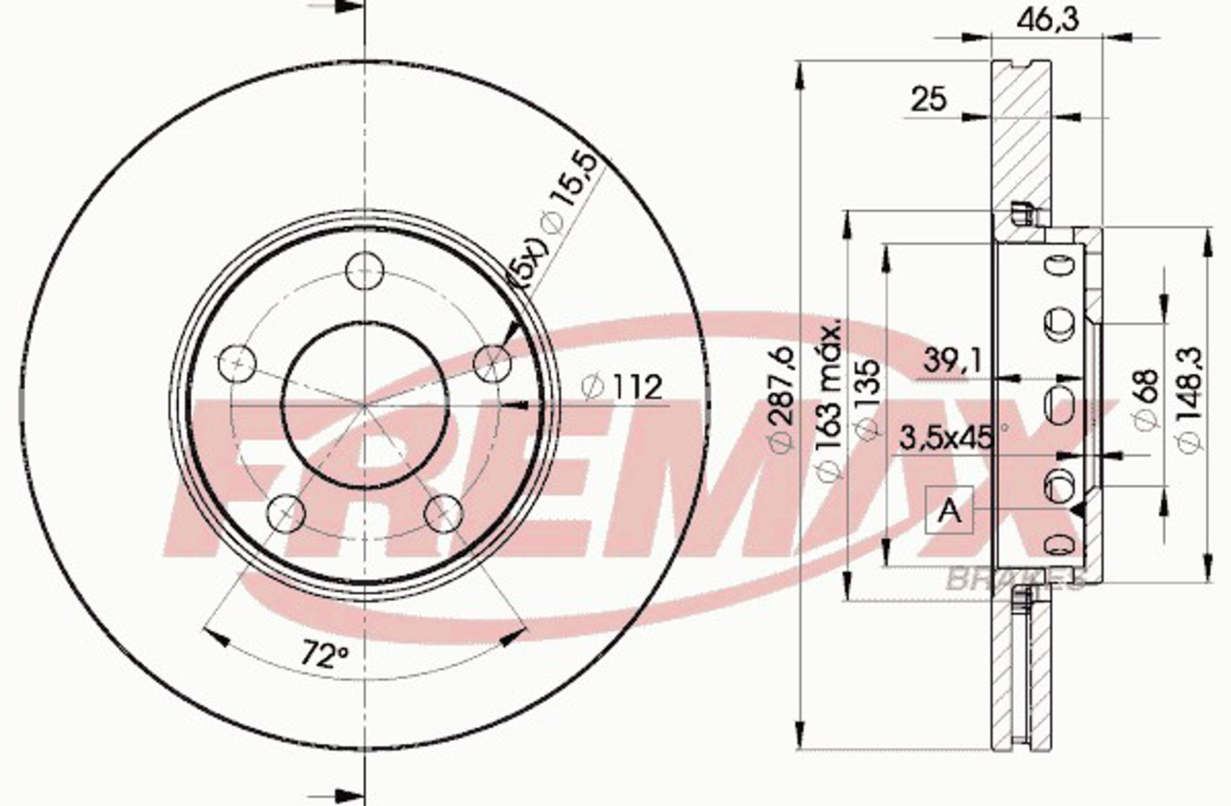 BD-4063 FREMAX Диск тормозной