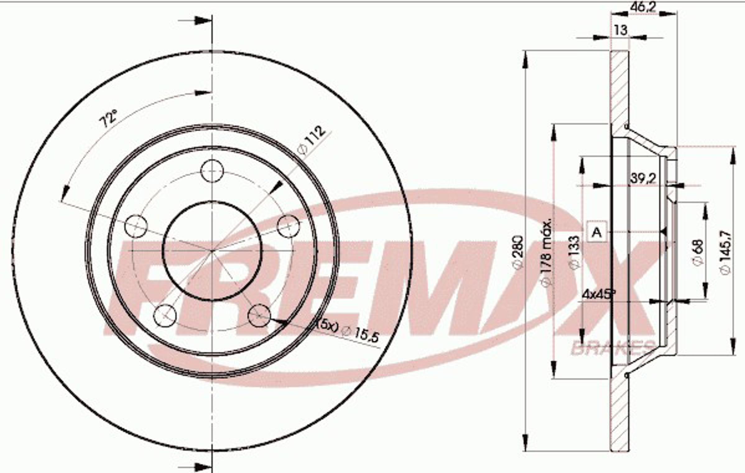 Диск тормозной FREMAX BD-4064