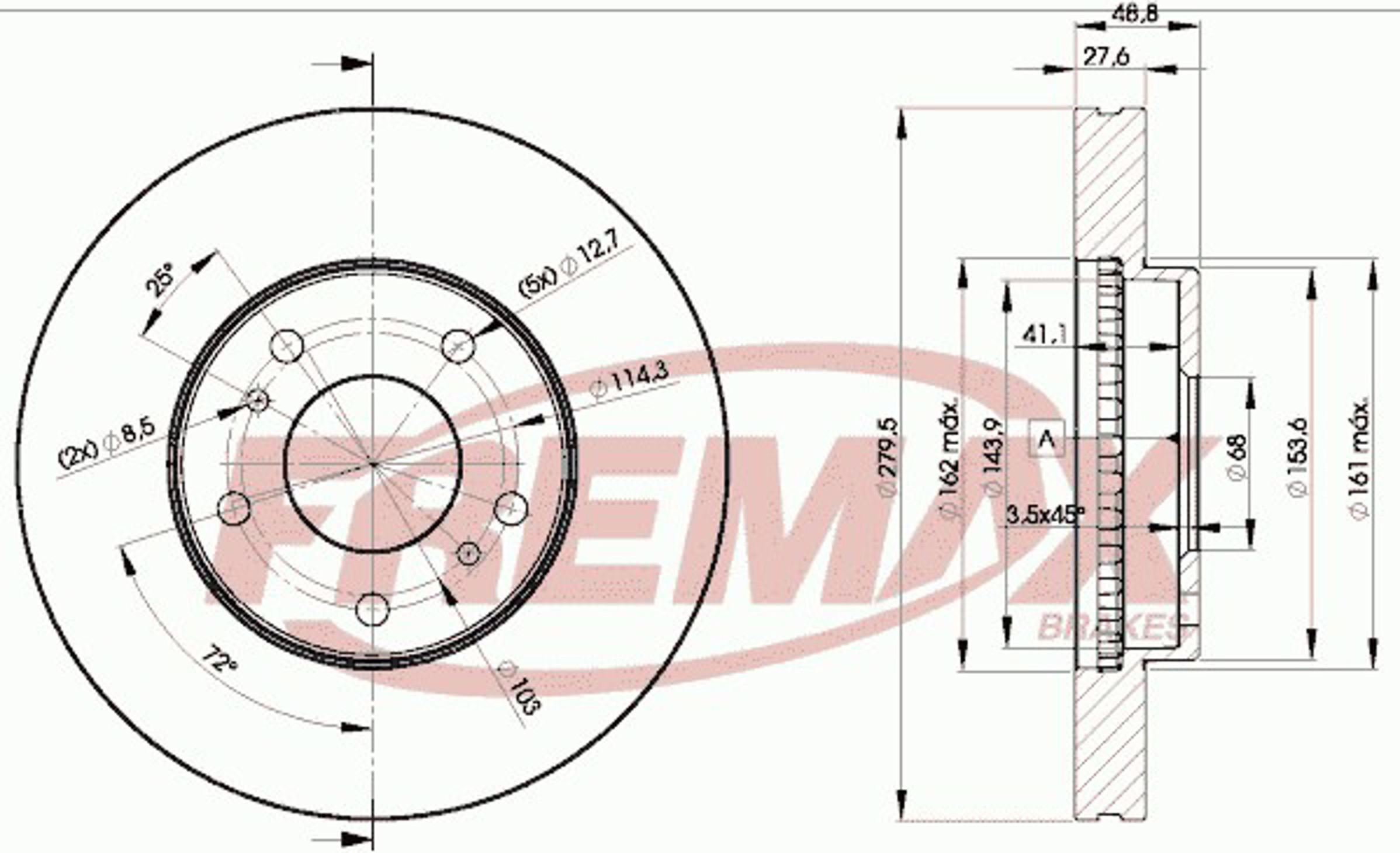 BD-4103 FREMAX Диск тормозной