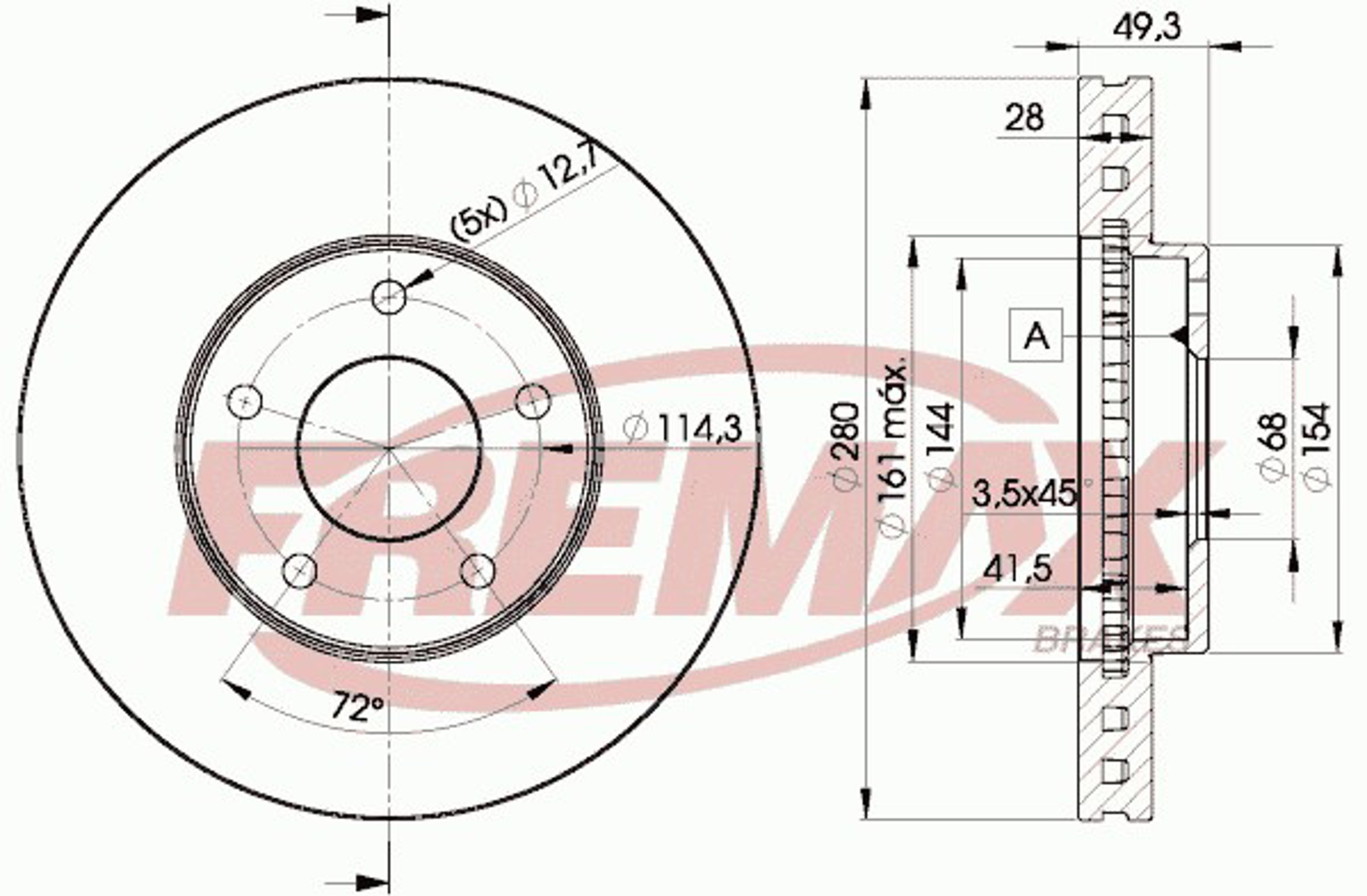 BD-4107 FREMAX Диск тормозной